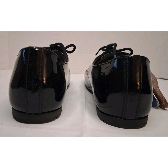 Birkenstock Saunders black patent leather flats oxfords lace up shoes Sz W 5-5.5 - Picture 6 of 15
